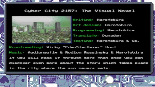 Screenshot of Cyber City 2157: The Visual Novel