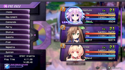 Screenshot of Hyperdimension Neptunia Re;Birth1