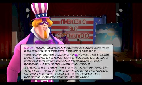 Screenshot of Supreme League of Patriots Issue 1: A Patriot Is Born