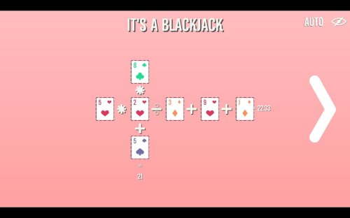 Screenshot of BlackJack Math Cross Numbers