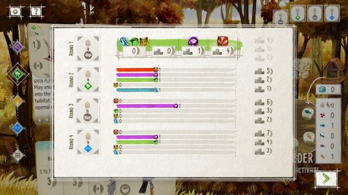 Screenshot of Wingspan